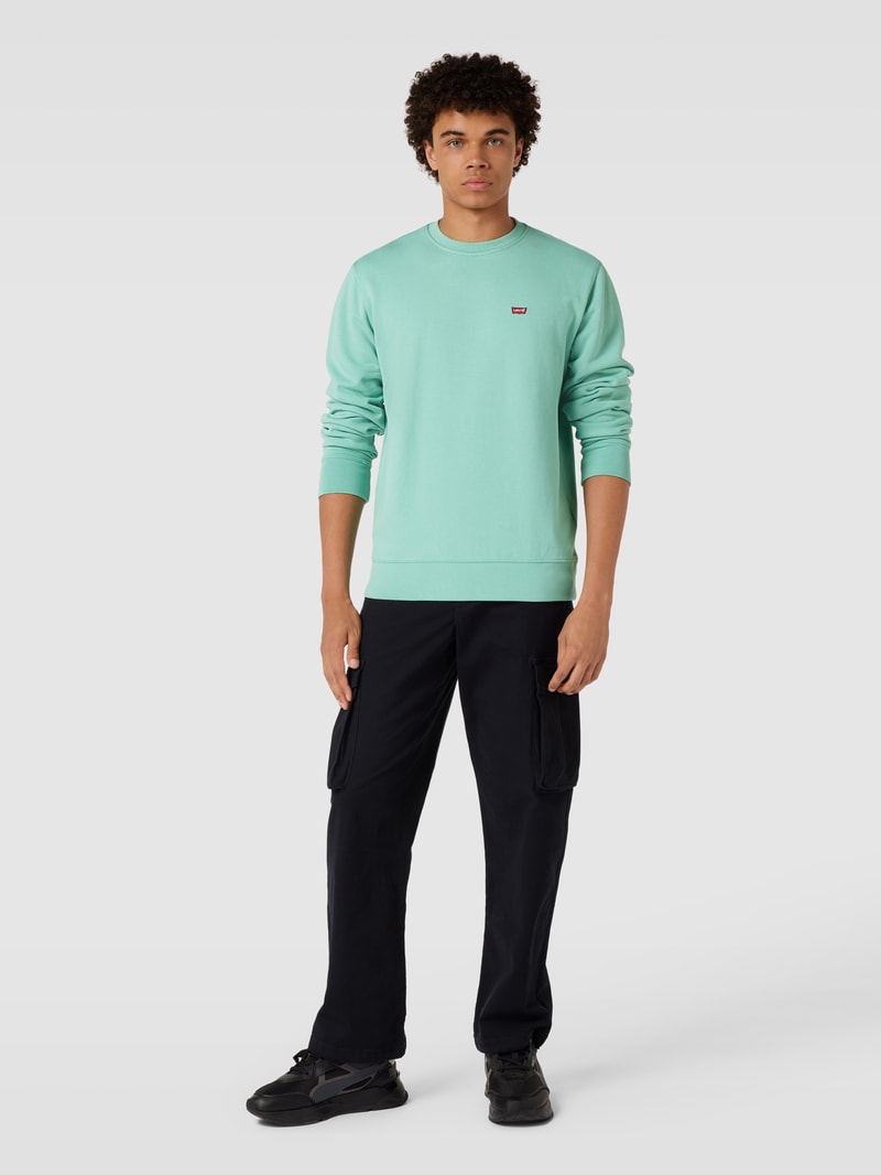 Sweatshirt mit Rundhalsausschnitt in helltürkis