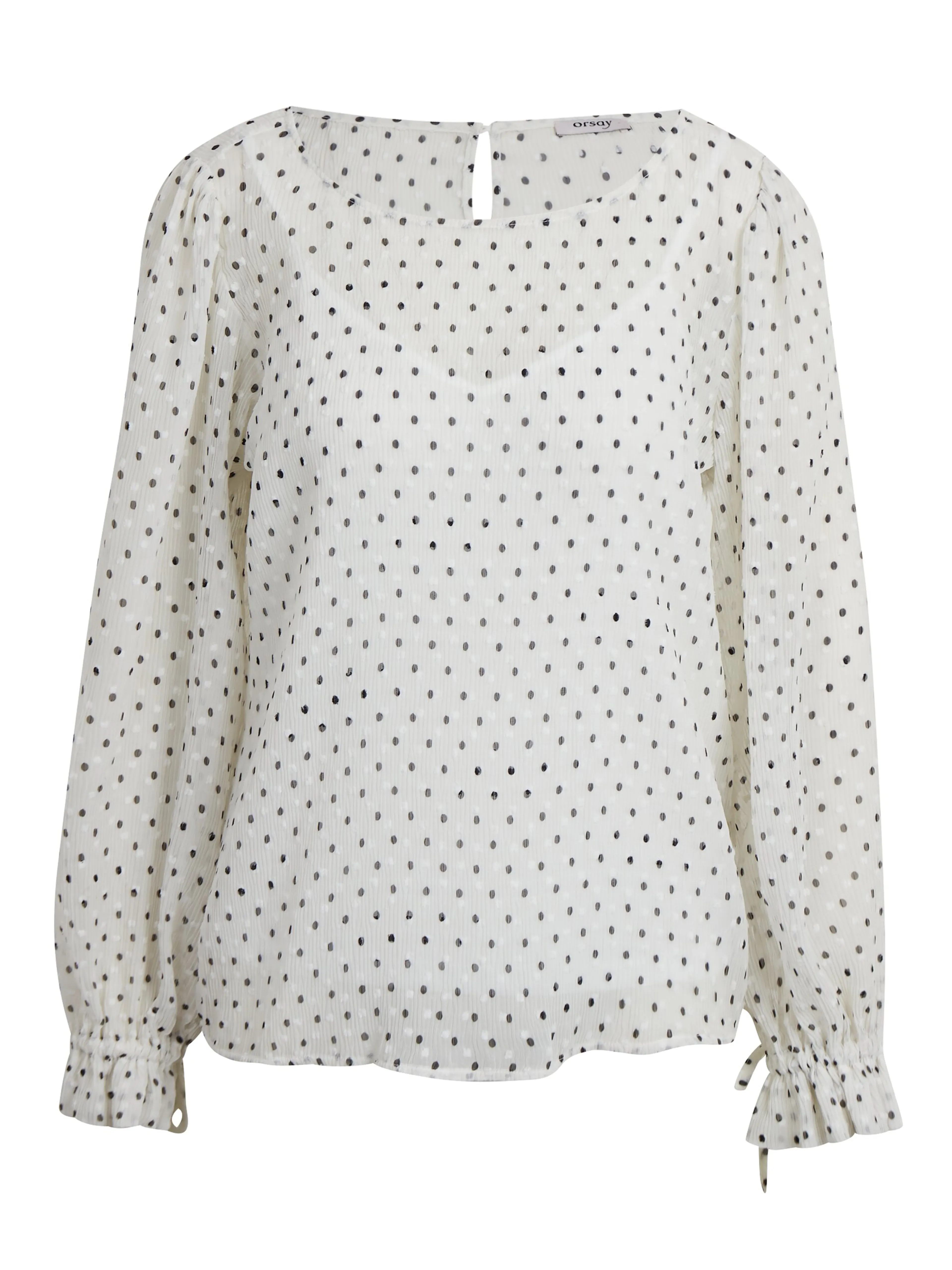 Weiße Damen-Polka-Dot-Bluse ORSAY