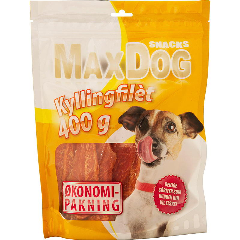 MaxDog Hundesnacks 400 g, kyllingfilet, MaxDog