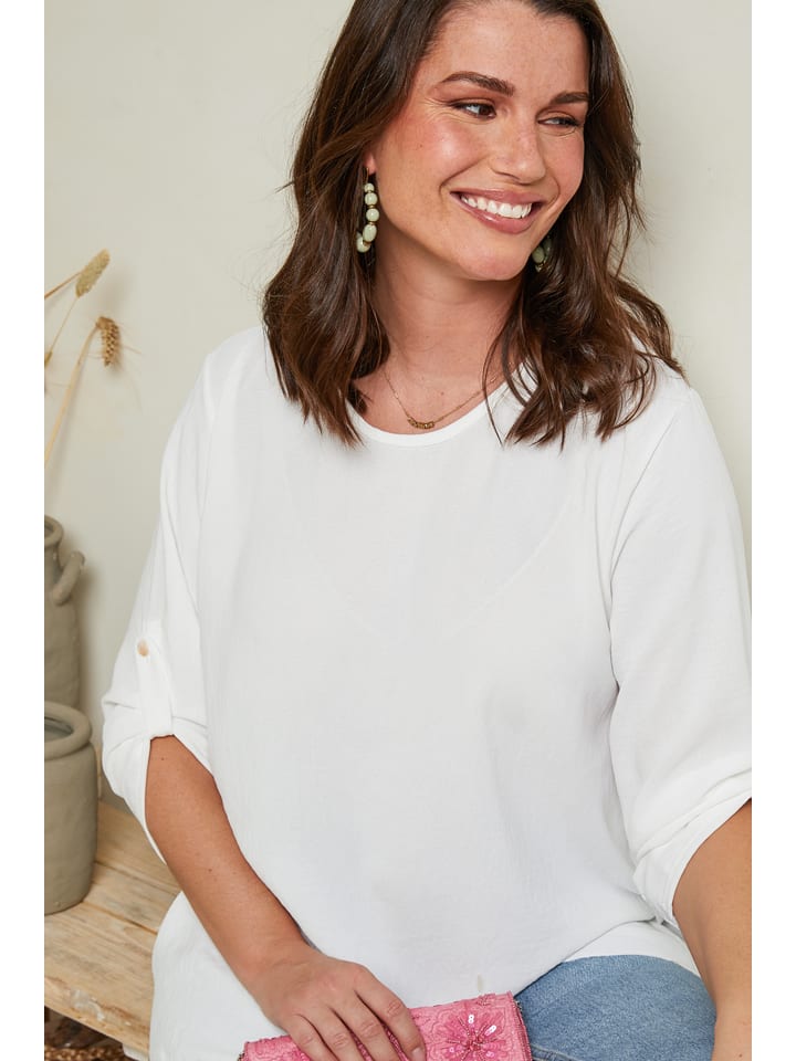 Curvy Lady Bluse in Weiß günstig kaufen