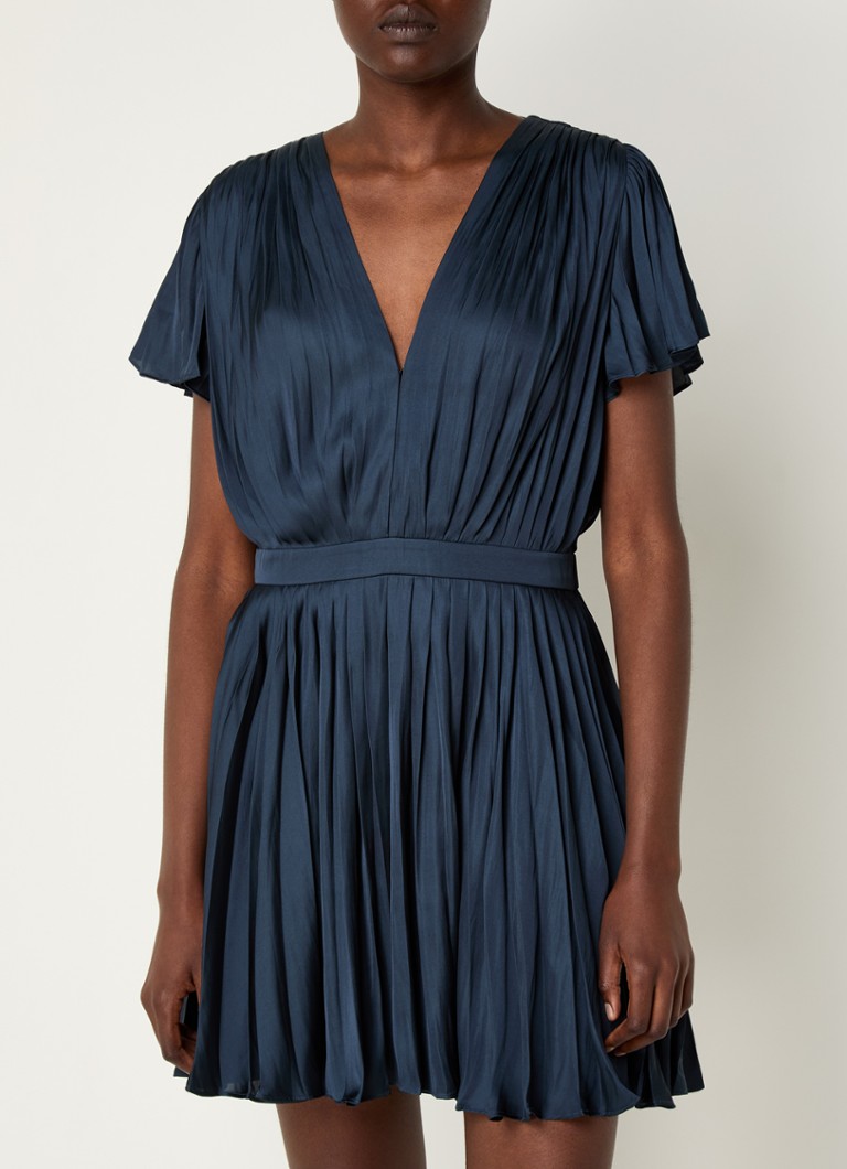 Rochie mini din satin Maje cu detalii plisate