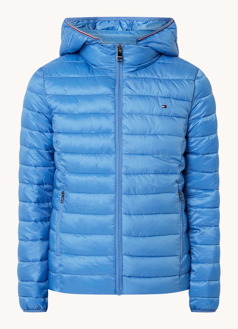 Tommy Hilfiger podstavljena jakna s džepovima na patentni zatvarač i kapuljačom