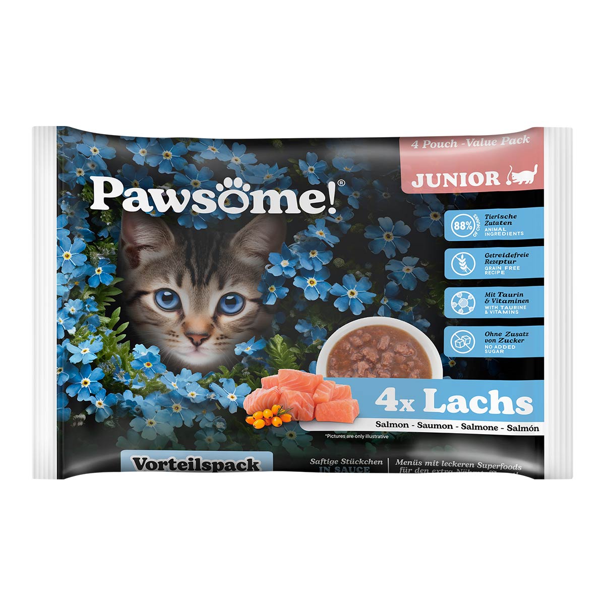 Pawsome Kitten Lachs Flowpack 4x85g günstig kaufen bei ZooRoyal