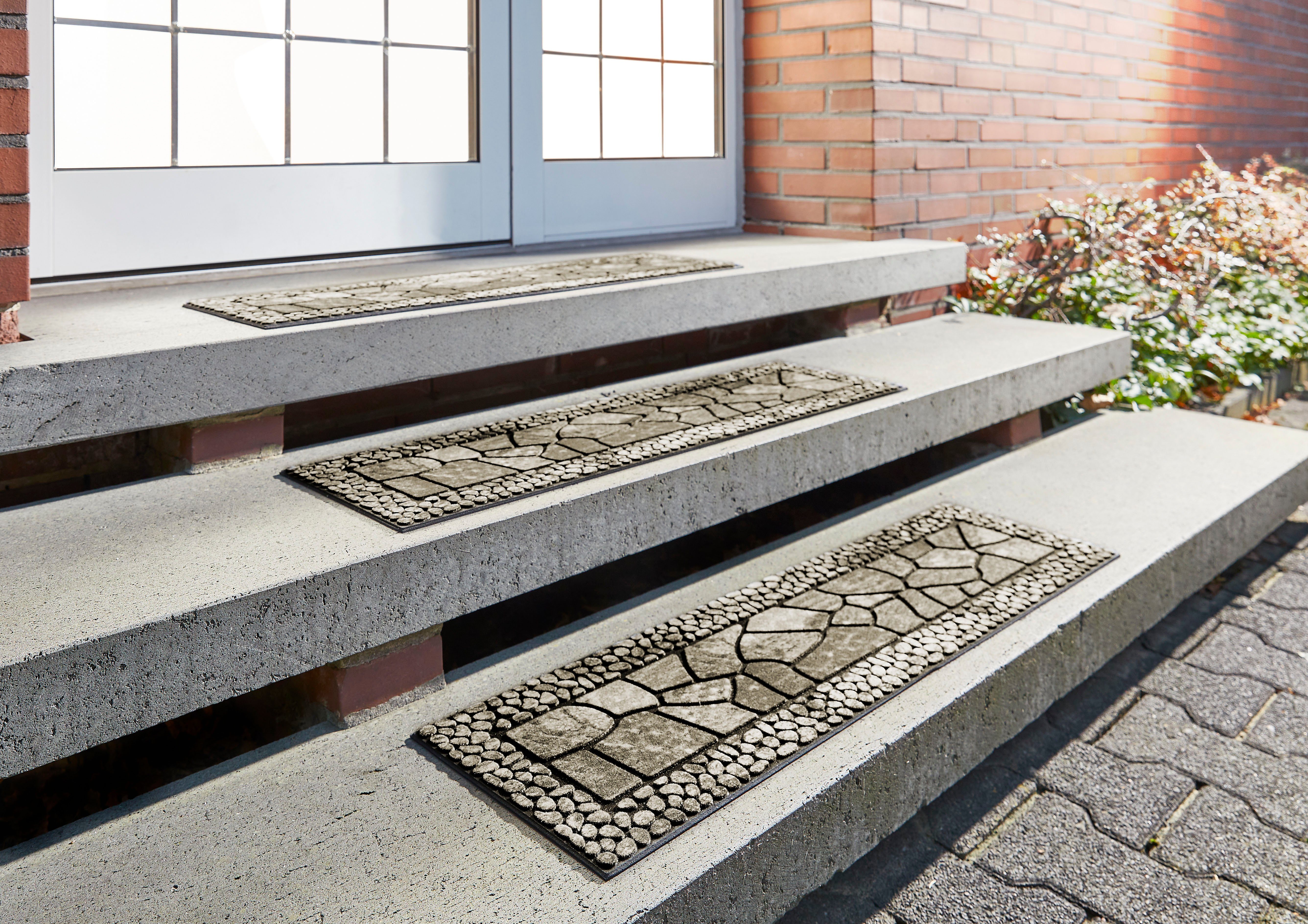 Stufenmatte Outdoor, Andiamo, rechteckig, Höhe: 6 mm, Outdoor-Stufenmatten, Stein Motiv, Gartenbereich, Eingangsbereich