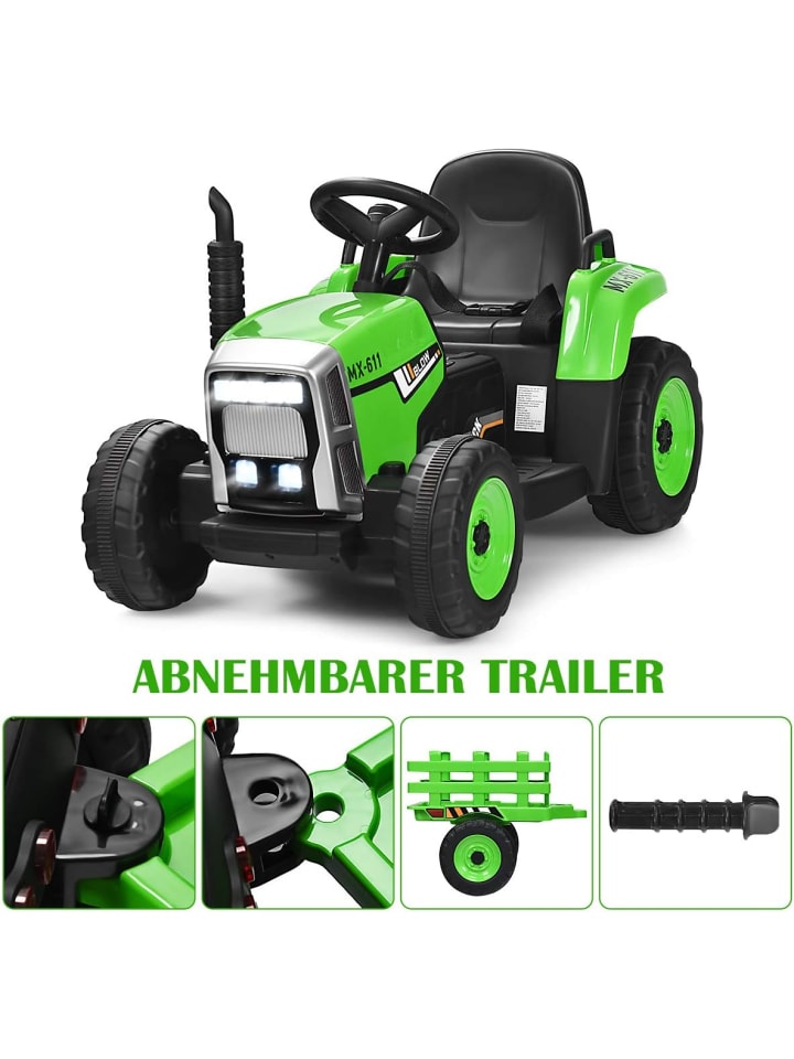 COSTWAY 12V Traktor ab 3 Jahren in Hellgrün günstig kaufen 135 cm