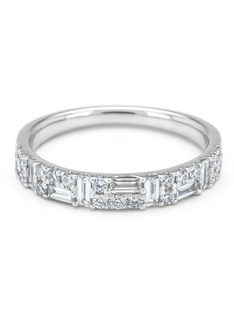 Inel cu vârf de diamant din aur alb, diamant de 0,57 ct, Galleria