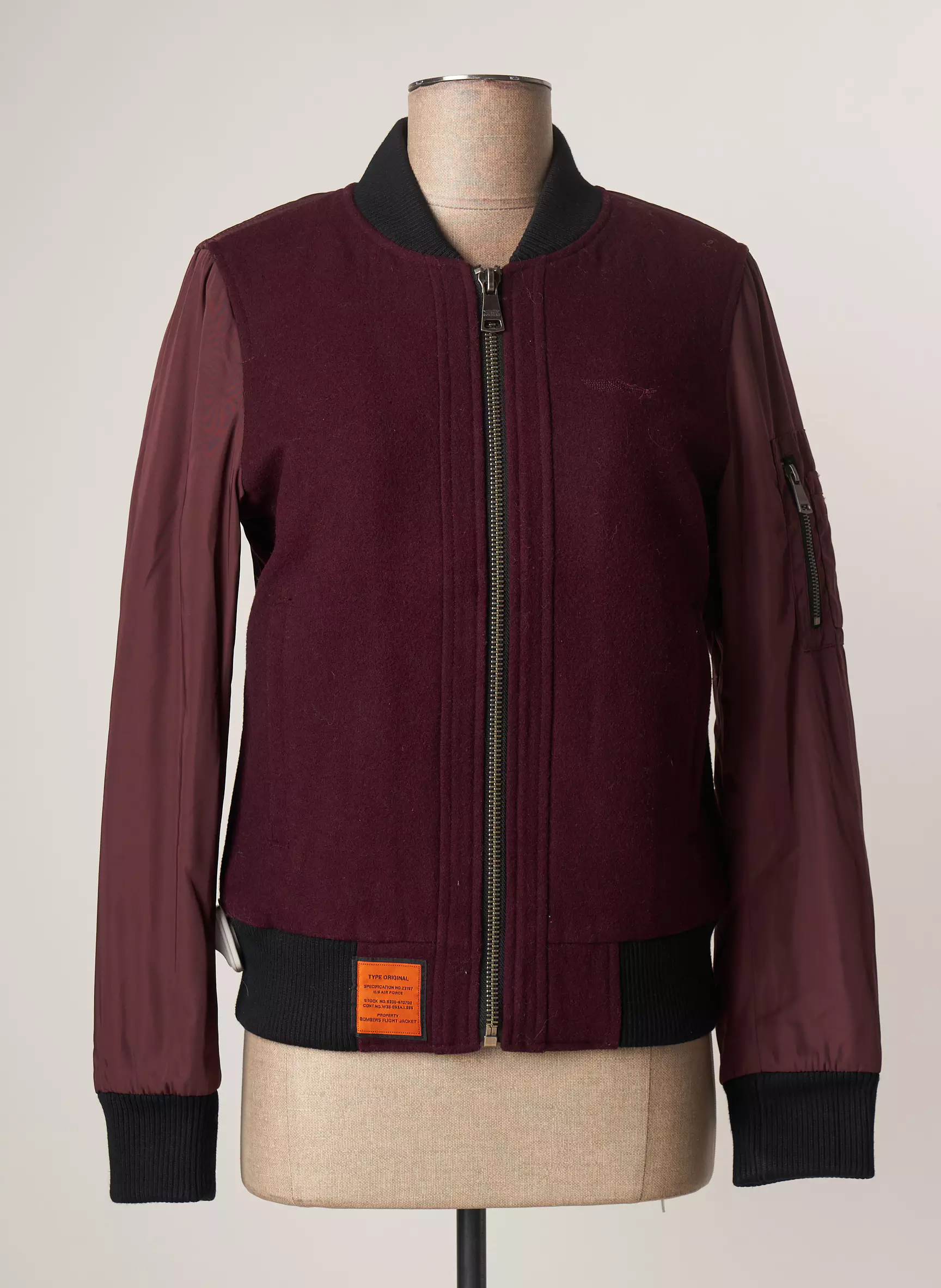Bombers Blousons Femme couleur rouge