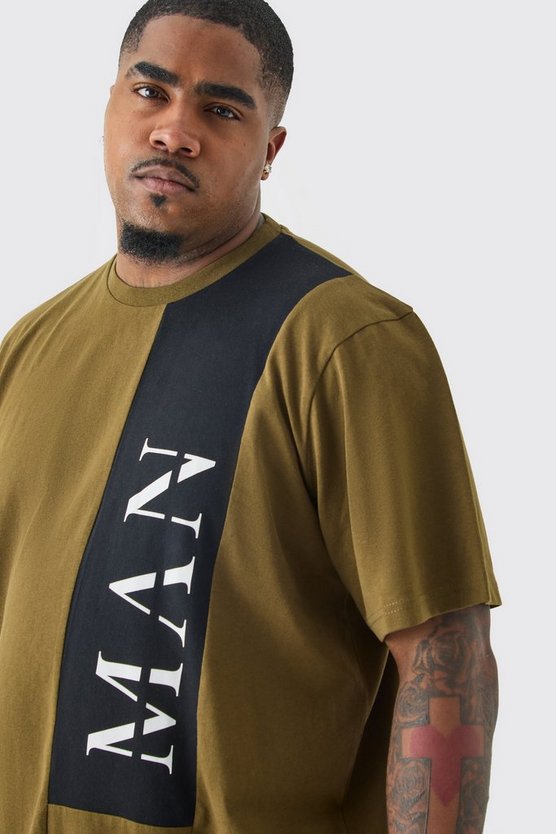 Plus Man Roman Colorblock T-Shirt