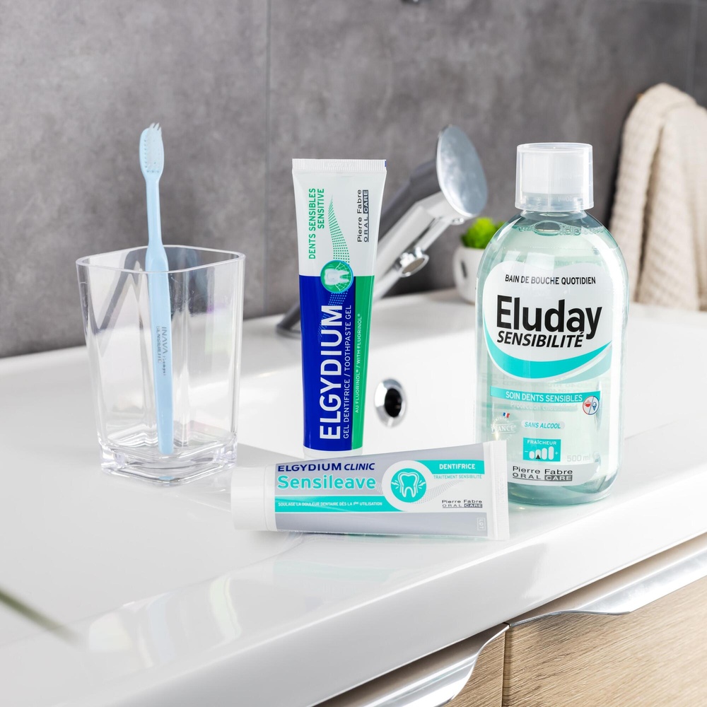 Oral Care Eluday Sensibilité - Bain de bouche quotidien soin dents sensibles 500ml Bain de Bouche