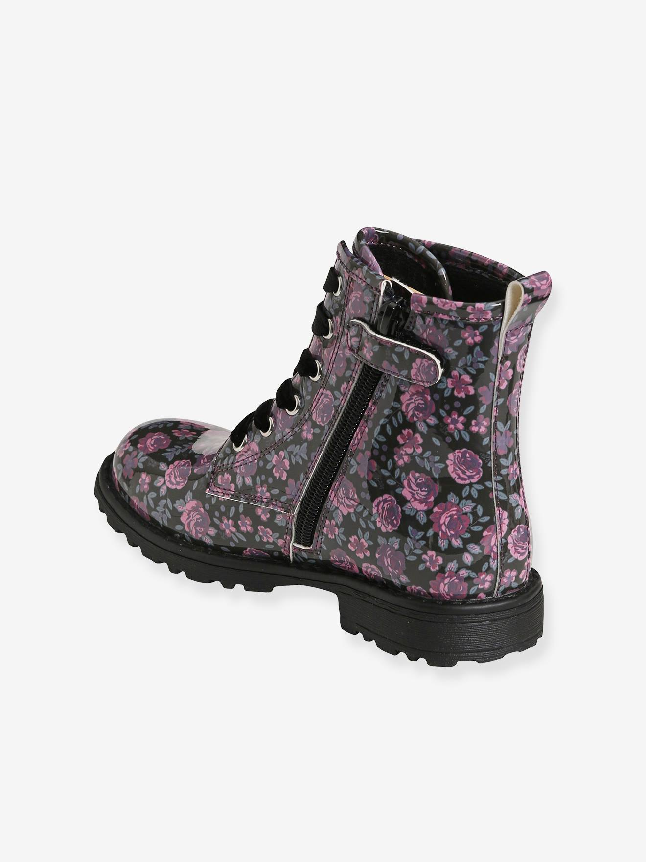 Bottines fille à lacets bronze