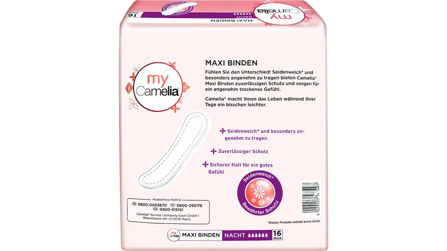 CAMELIA MAXI Binde Nacht 16St.