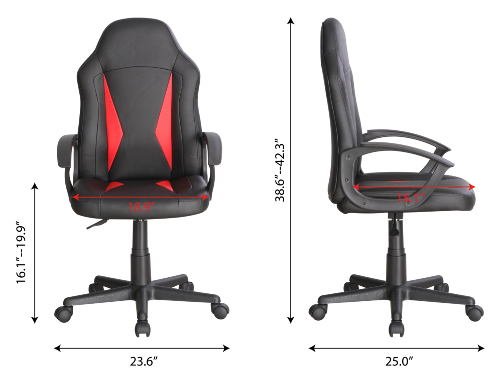 Happy Home Happy Home gepolsterter Gamingsessel schwarz und rot
