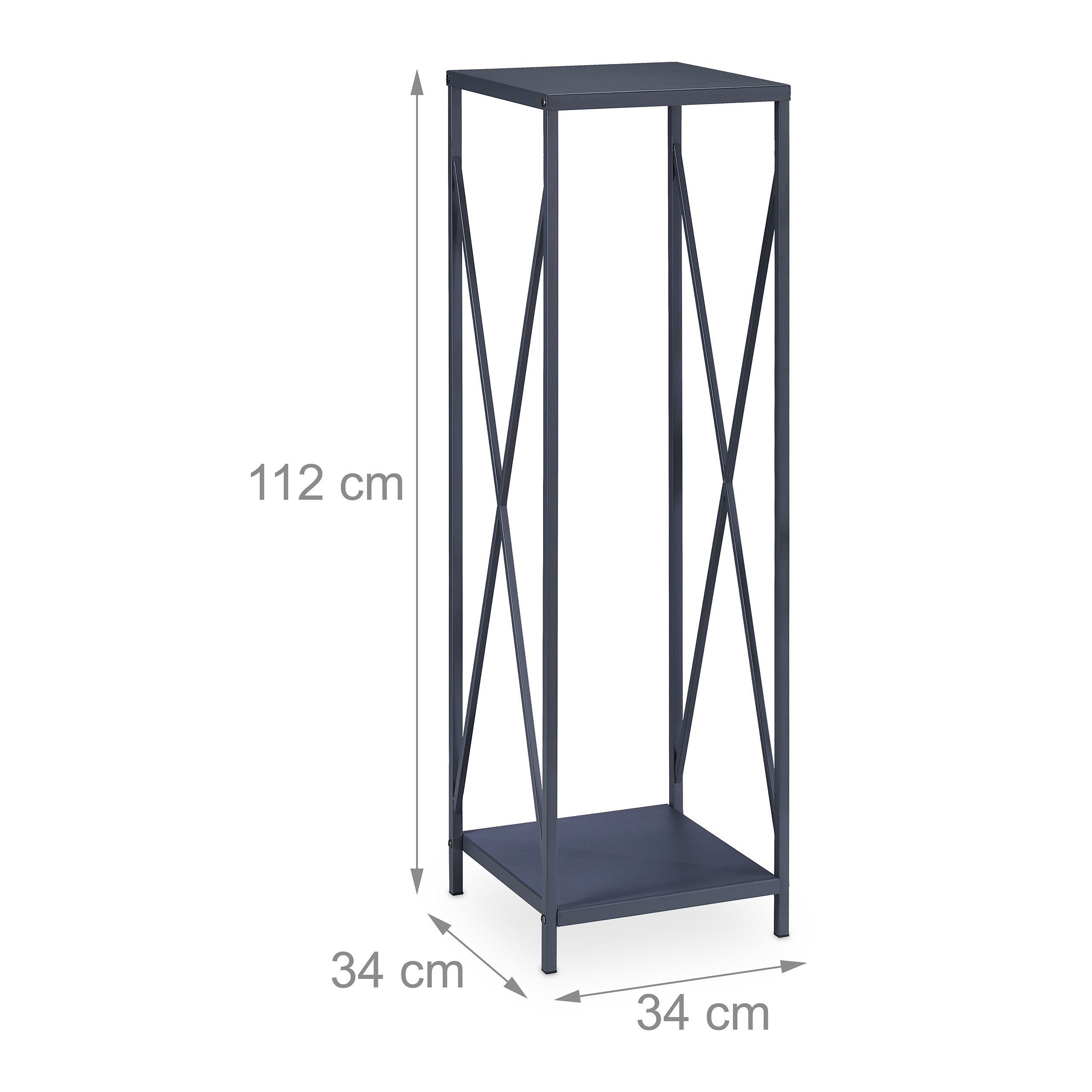 relaxdays Kaminholzregal Graues Kaminholzregal aus Metall, BxTxH:34x34x112 cm