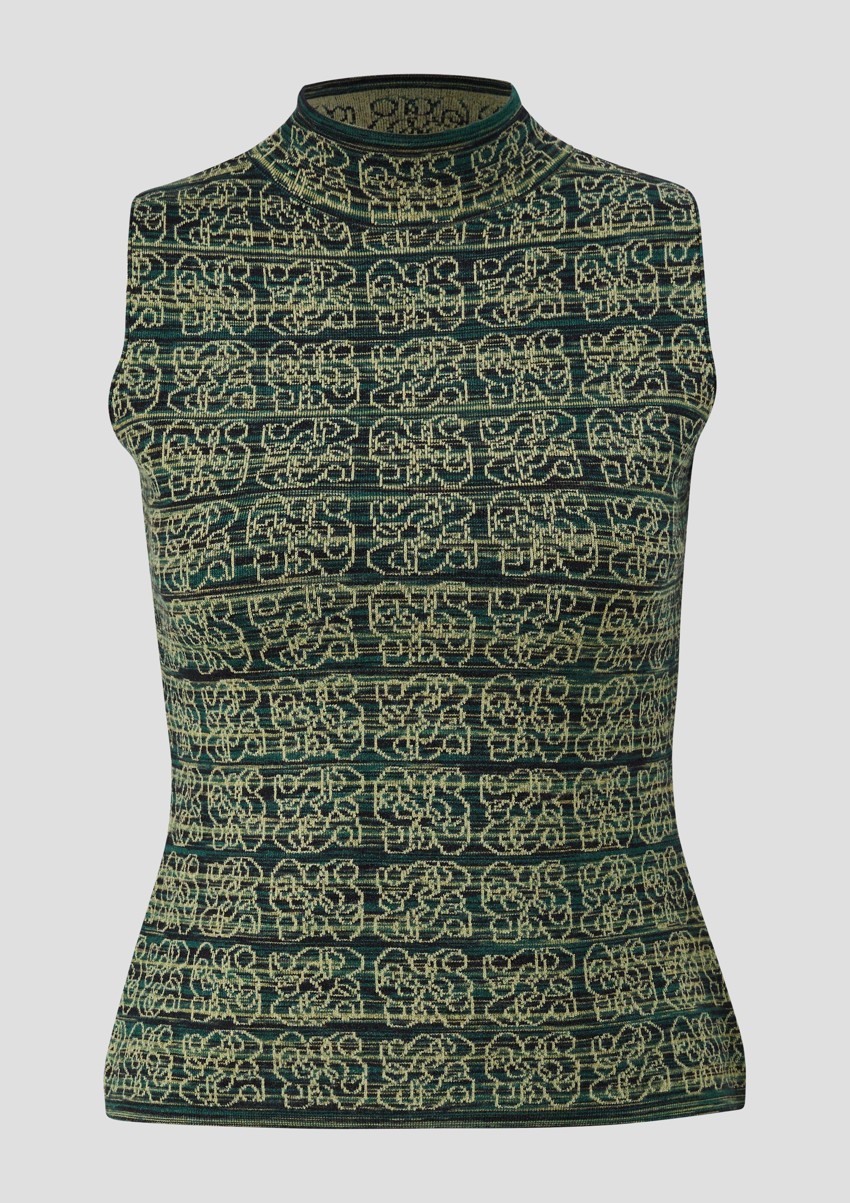 Ärmelloses Stricktop aus Jacquard  2134521-72X1