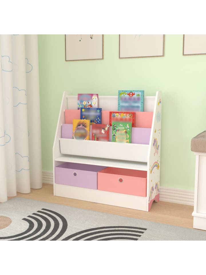 en.casa Kinderregal Neda in Lila Rosa (H)74cm (B)71cm (T)23cm günstig kaufen onesize