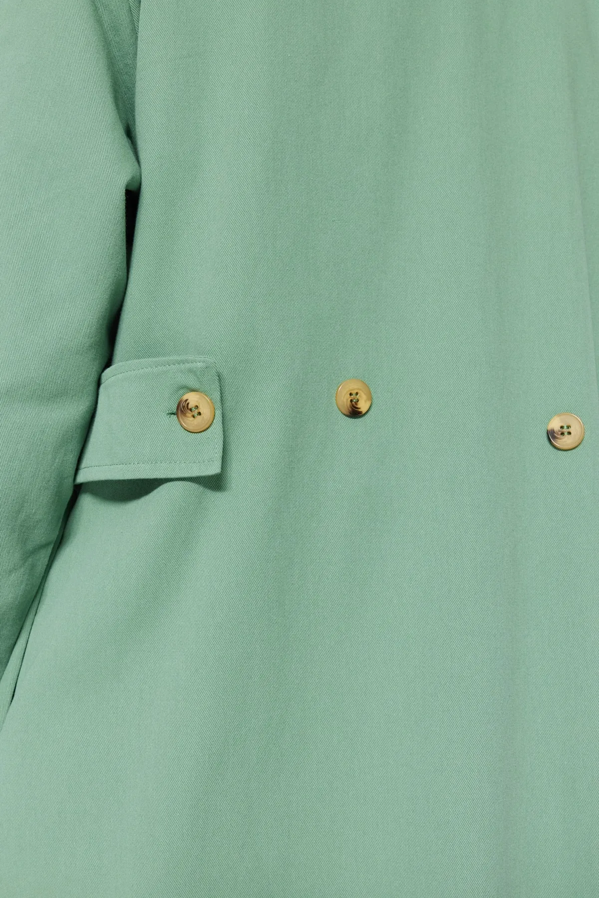 Trendyol Modest  Hellgrüner Gabardine-Trenchcoat mit Ärmeldetail TCTSS23CL00000