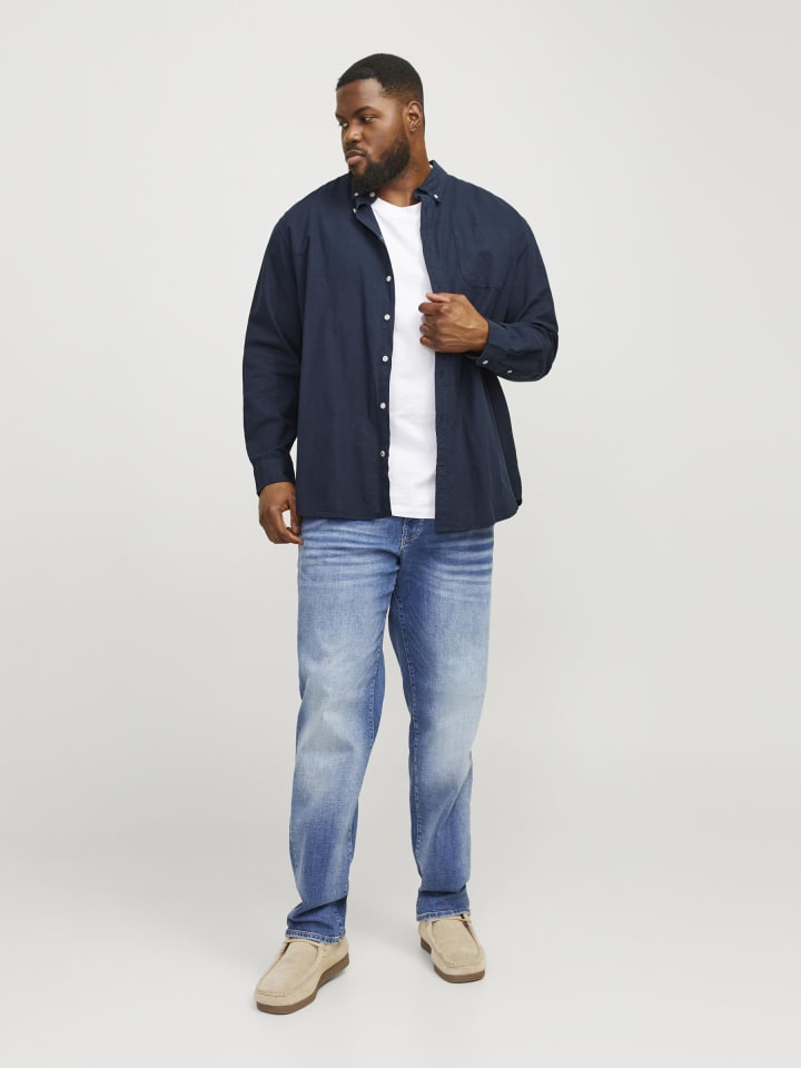 JACK & JONES PLUS Freizeithemd in Navy Blazer günstig kaufen