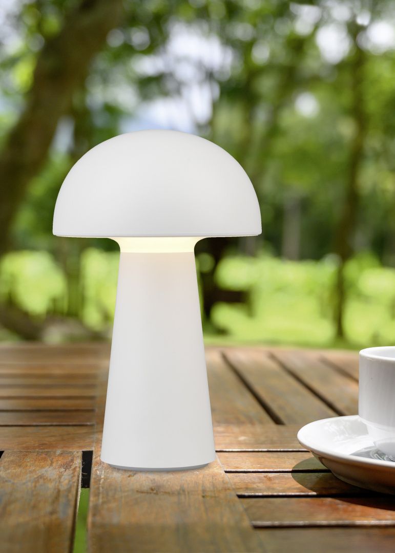 Reality Leuchten Akku Tischlampe Lennon Weiß