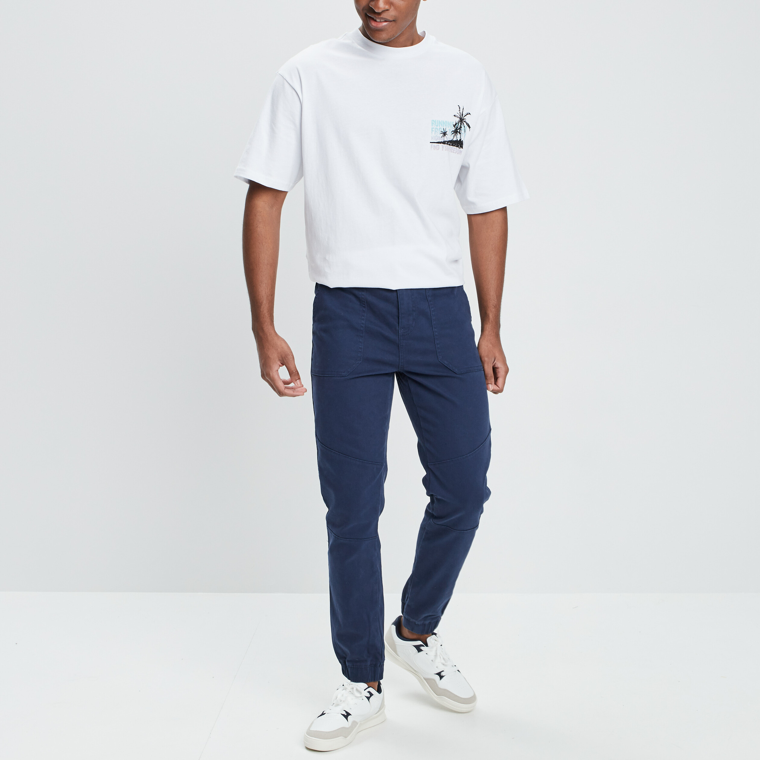 Pantalon droit Creeks bleu marine homme | La Halle