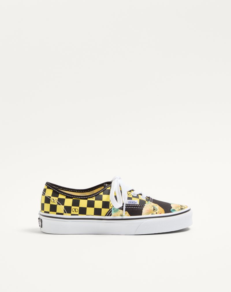 Baskets basses Valentino Garavani et Vans en tissu à imprimé damier VLogo et motif Le Chat de la Maison