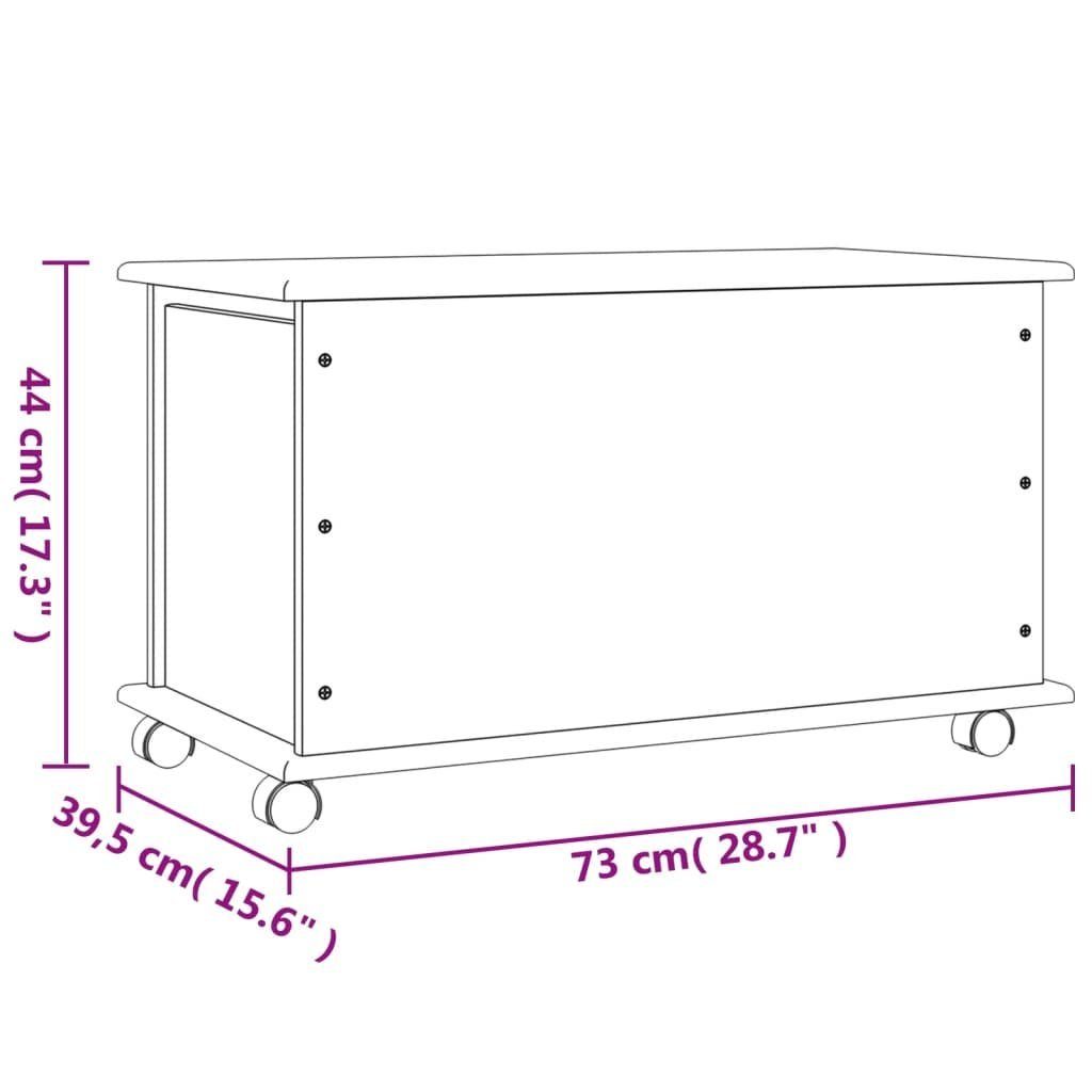 vidaXL Truhe Spielzeugtruhe Kiste Truhe mit Rollen ALTA 73x39,5x44 cm Massivholz Ki