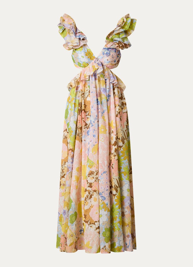 Rochie midi cu imprimeu floral și buzunare laterale Zimmermann