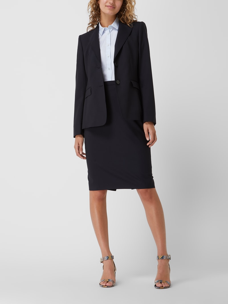 Blazer aus Schurwollmischung in marineblau