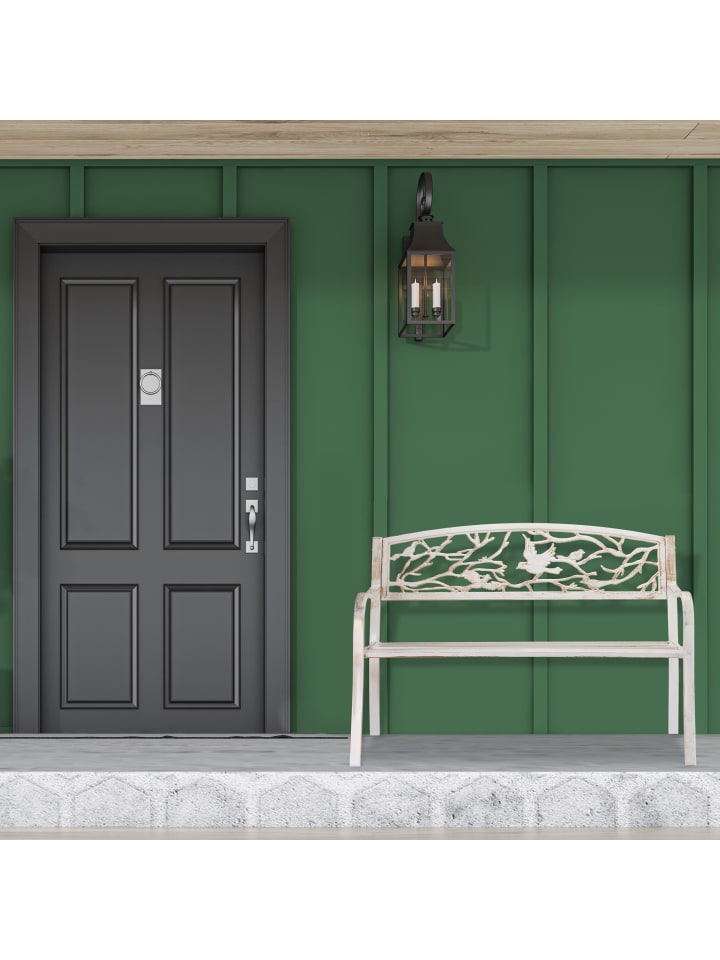 relaxdays Gartenbank 2 Sitzer in Weiß-Bronze günstig kaufen onesize