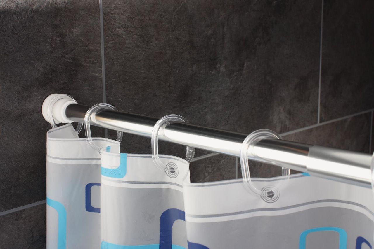 Ridder Duschvorhang Folie Font ca. 180x200 cm, semitransparent-grau, 100% PEVA