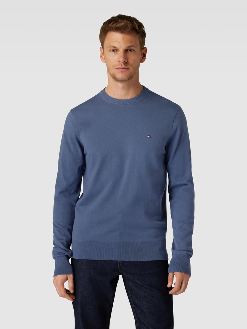 Strickpullover in melierter Optik in jeans