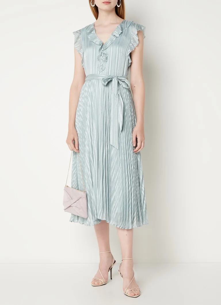 Vestido midi Carmella de Phase Eight con cinturón para anudar y botones decorativos.