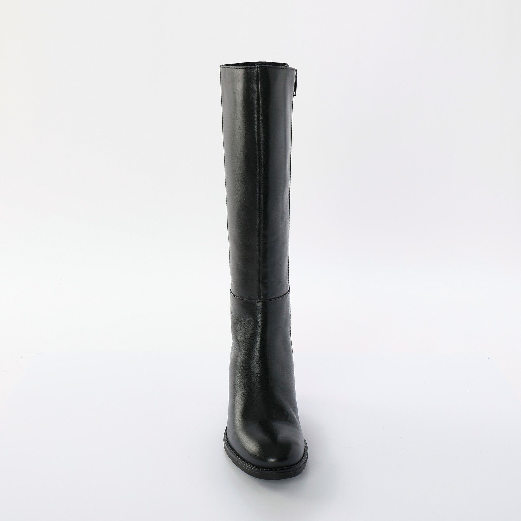 Bottes montantes à talons en cuir