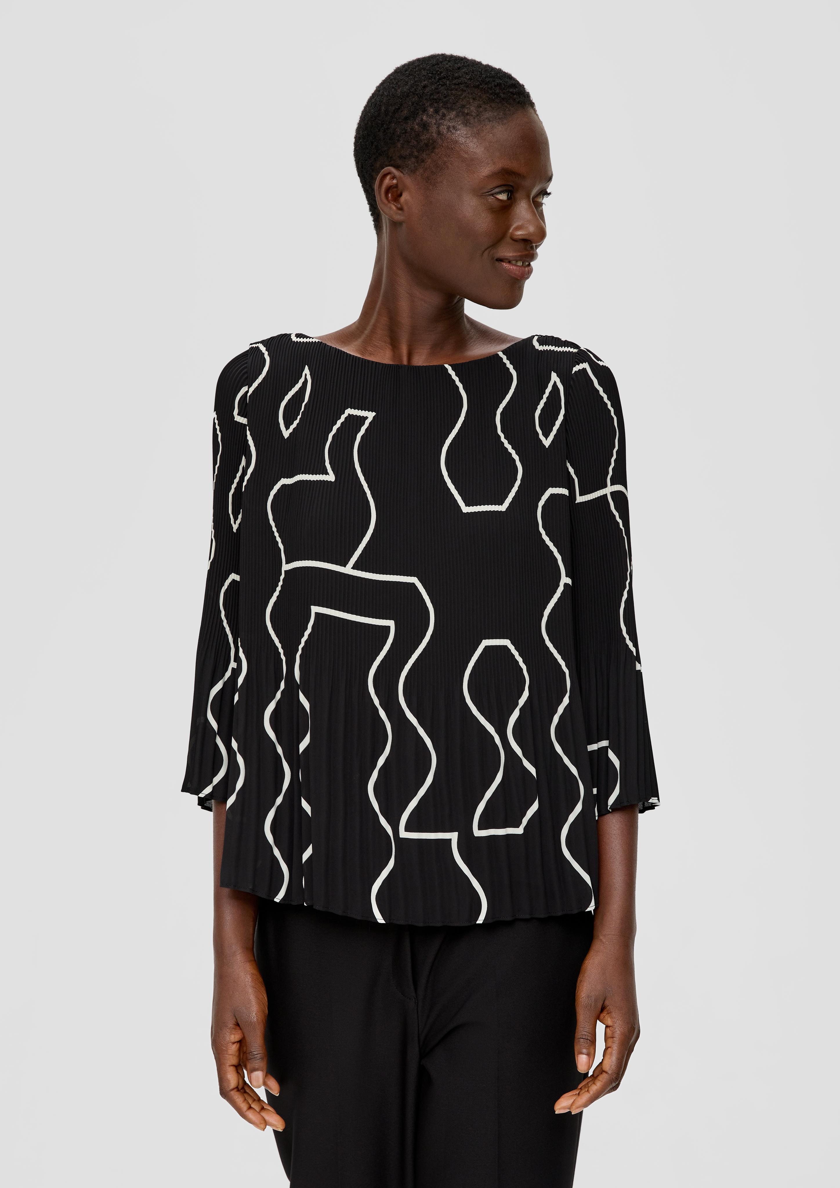 Plissée-Bluse aus Crêpe  2137969-99A5