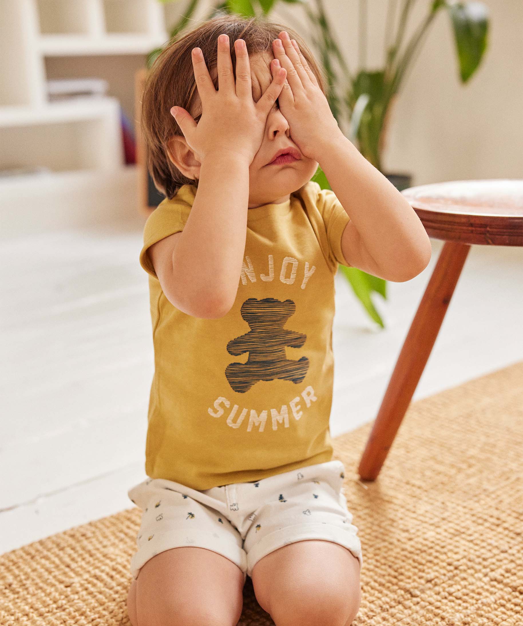 Tee-shirt bébé Garçon imprimé avec manches courtes à re... jaune | GEMO