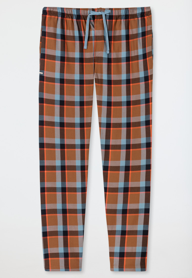 Loungehose lang Webware Organic Cotton Karos mehrfarbig - Mix+Relax