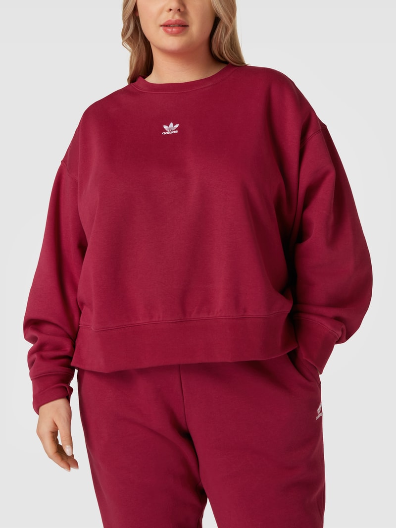 PLUS SIZE Sweatshirt mit Label-Stitching in bordeaux rot