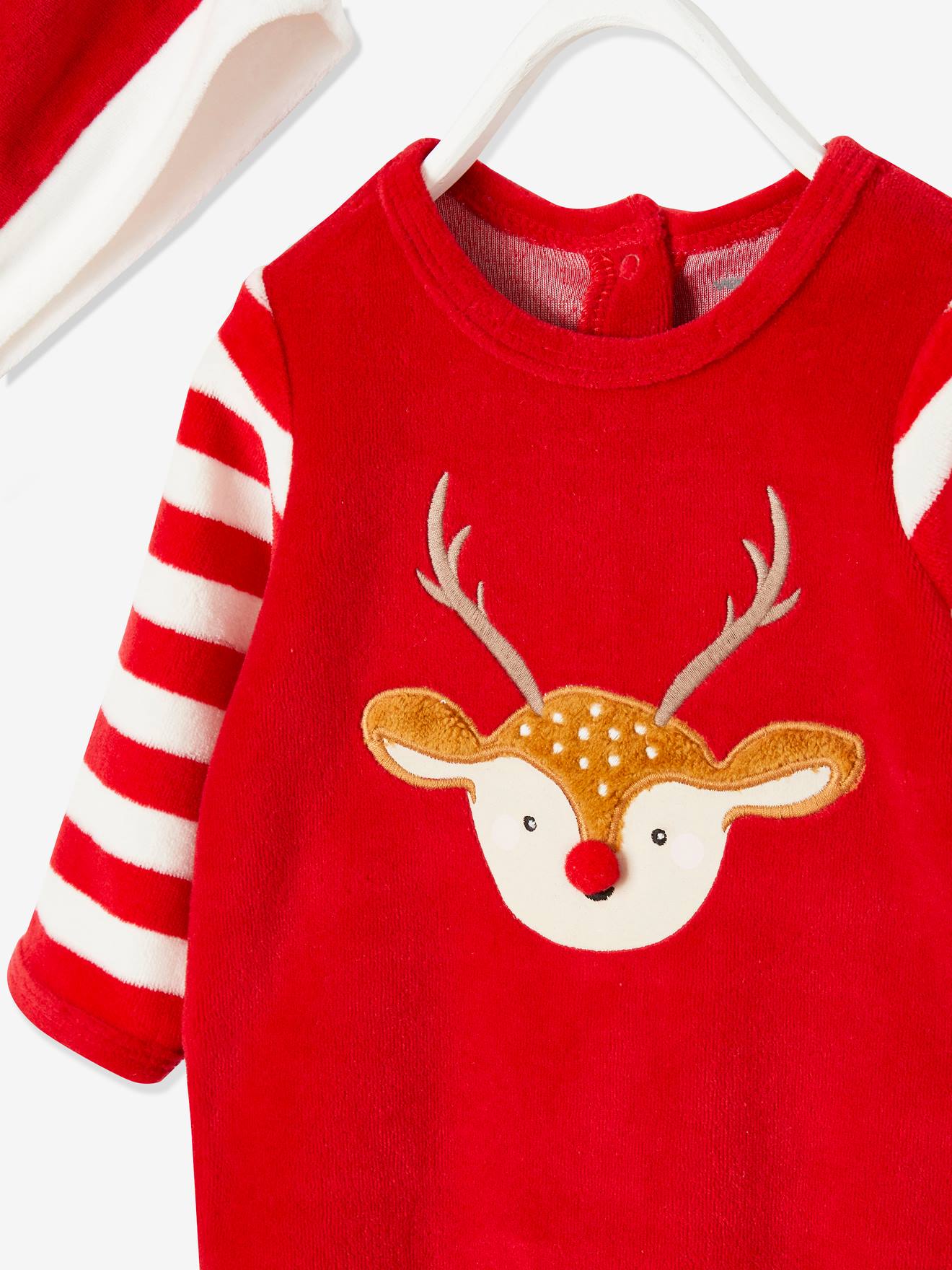 Vertbaudet Baby Weihnachts-Geschenkset: Strampler & Mütze - ziegel