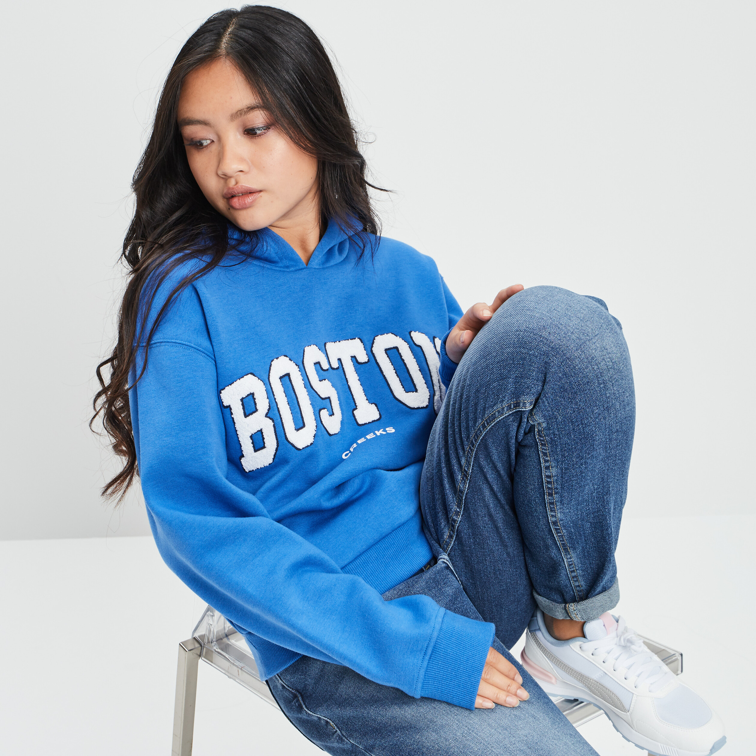 Sweat à capuche hoodie Creeks bleu violet femme | La Halle