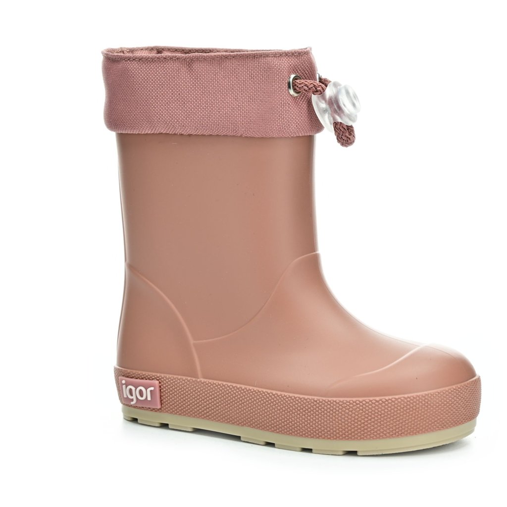 Igor Yogi Borreguito Cuello Rosa/Dusty Pink gefütterte Barfußgummistiefel