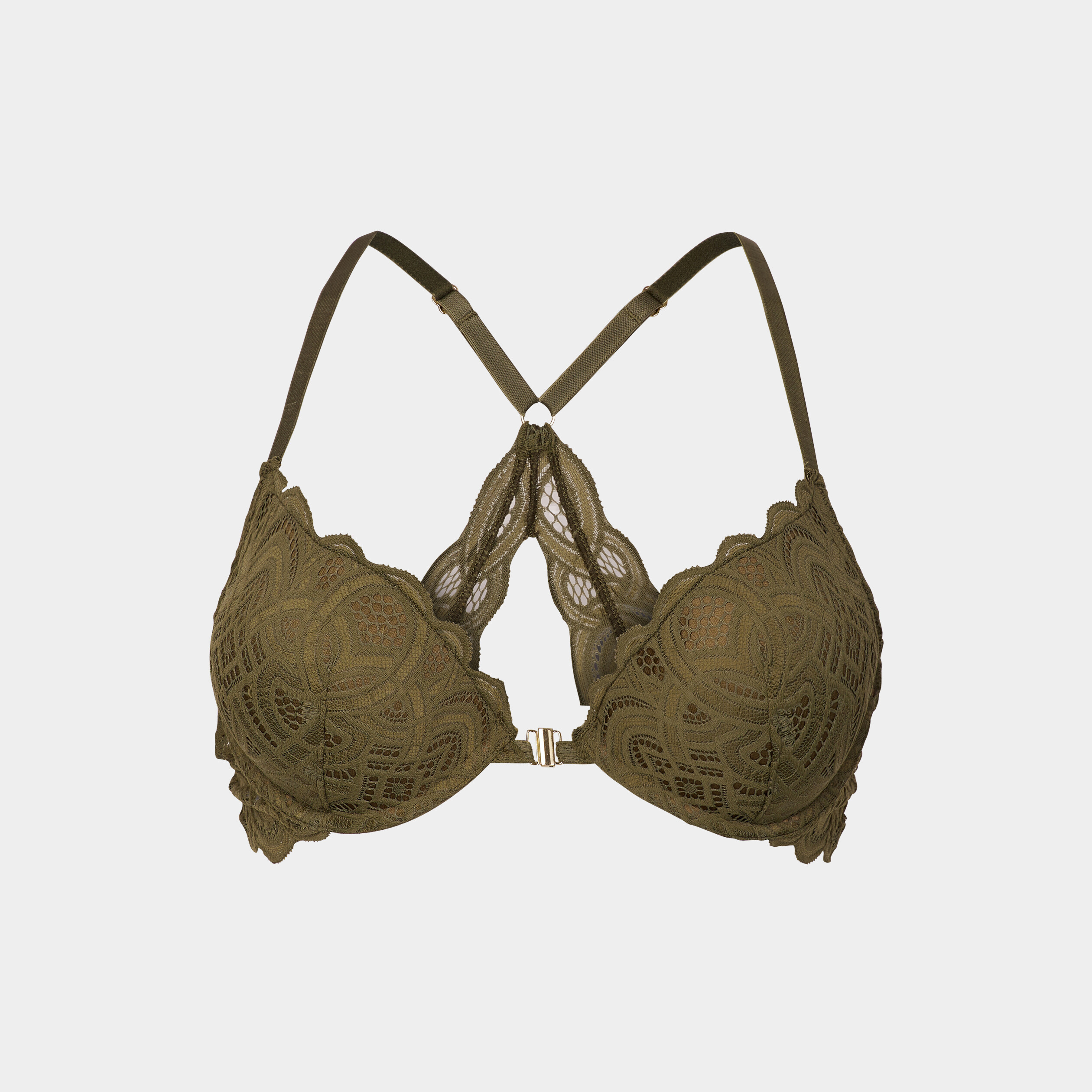 Soutien-gorge maxi push-up vert kaki femme | La Halle