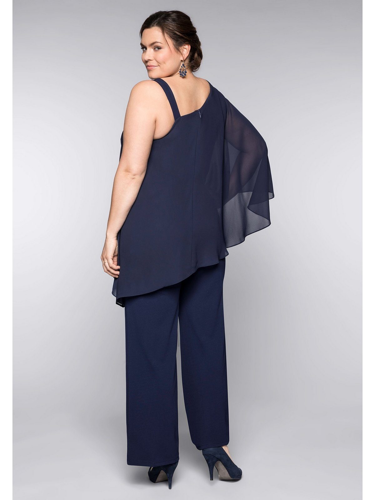Sheego Jumpsuit Große Größen im Lagenlook mit Fledermausärmel