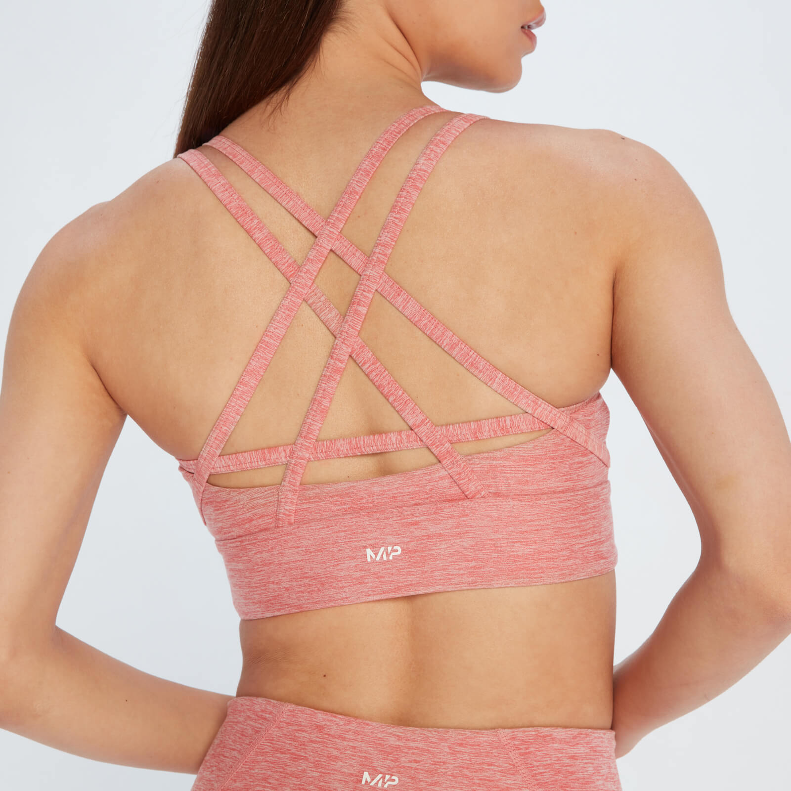 Brassière de sport à bretelles MP Composure pour femmes – Rose délavé chiné
