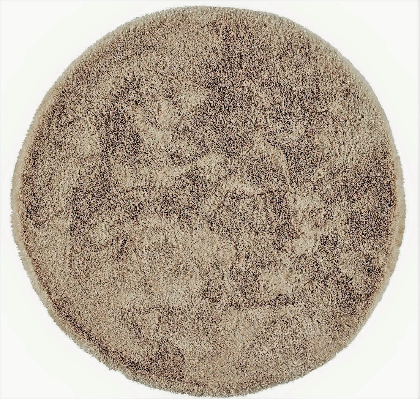 Fellteppich Roger, Dekowe, rund, Höhe: 20 mm, Kunstfell, Kaninchenfell-Haptik, ein echter Kuschelteppich