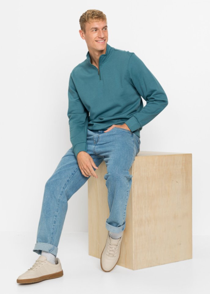 Sweatshirt mit Troyerkragen