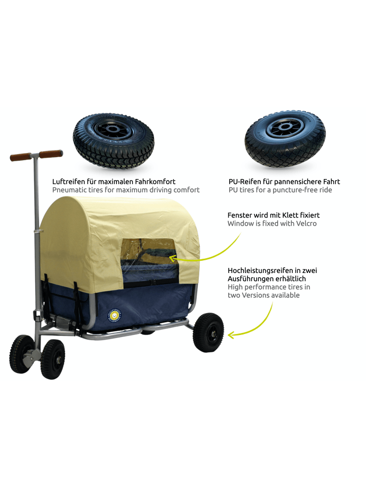 Beachtrekker Beachtrekker LiFe faltbarer Bollerwagen (Blau)   Bremse   Sonnenverdeck günstig kaufen onesize