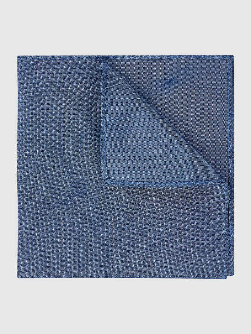 Krawatte und Einstecktuch im Set in blau