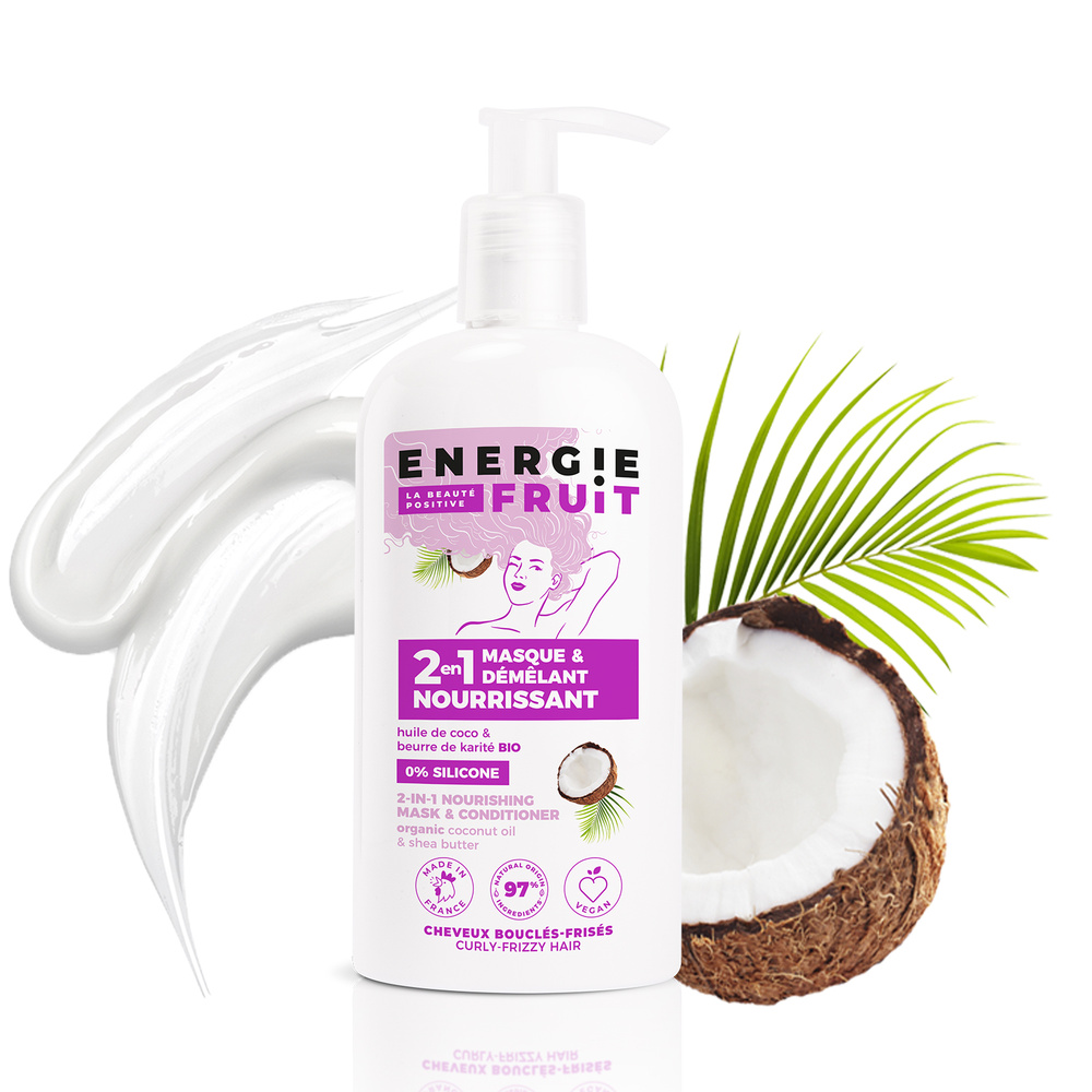 energie fruit COCO & BEURRE DE KARITE BIO | CHEVEUX BOUCLES Masque + Après shampooing 2 en 1 sans silicone