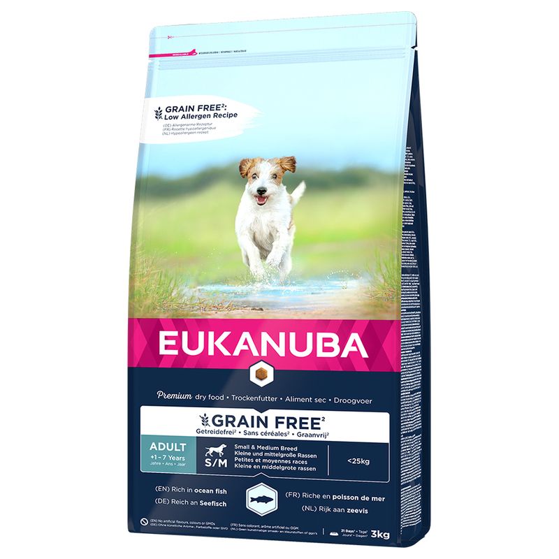 Eukanuba Grain Free Adult Small / Medium Breed mit Seefisch