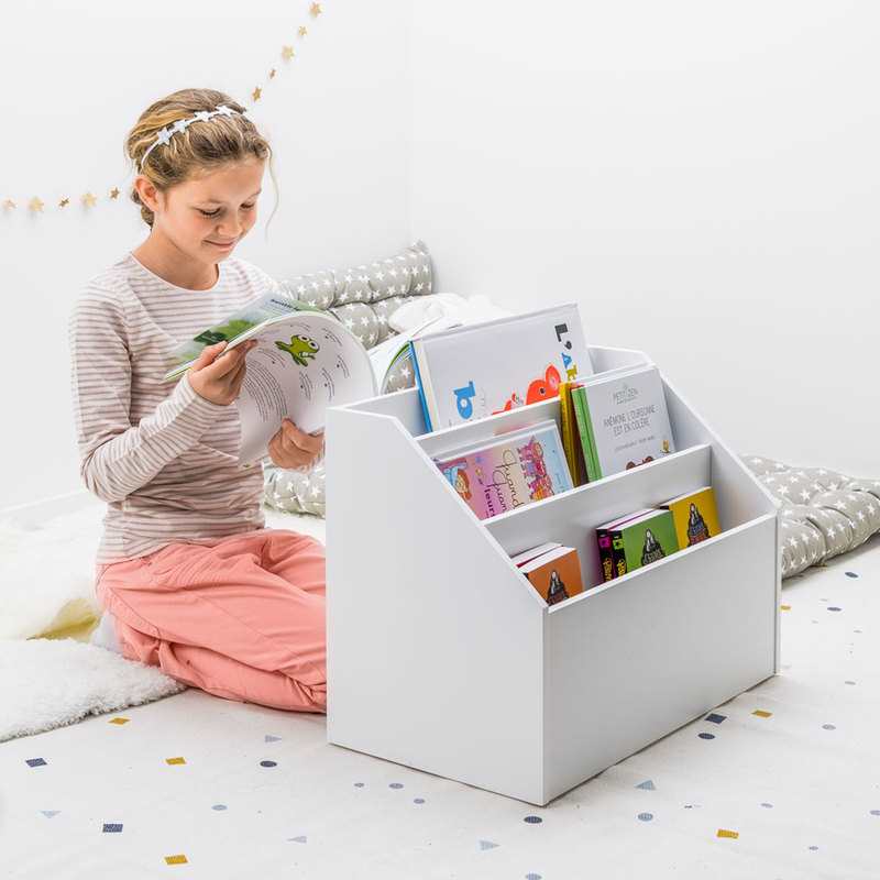 Bibliothèque blanche sur roulettes Oxybul
