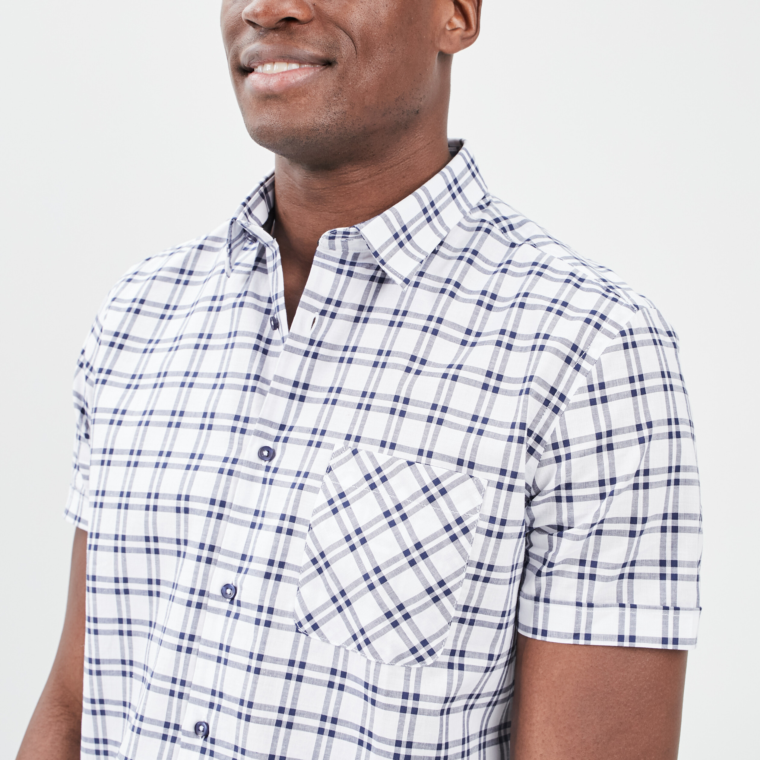 Chemise manches courtes Creeks blanc homme | La Halle